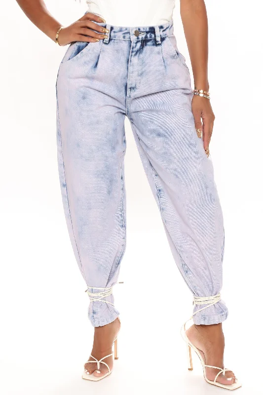 Daydreamer High Rise Baggy Mom Jeans - Violet