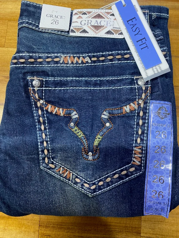 Grace in LA Steer Head Easy Fit Jeans - EB81658