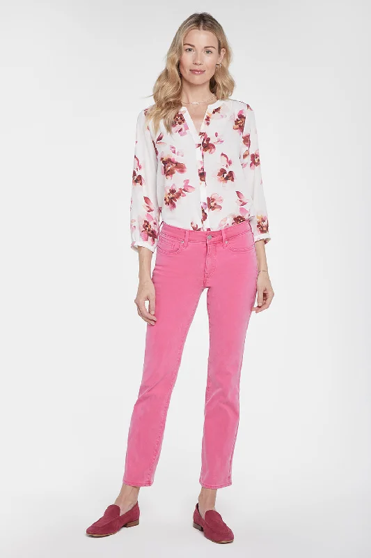 Marilyn Straight Ankle Jeans - Pink Peony