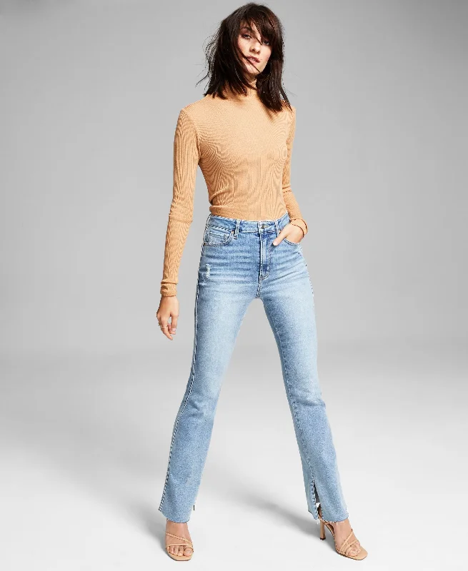 Now This Womens Slit Flare Leg Jeans