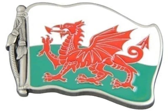 Pant Belt Buckle - Welsh Flag Y ddraig goch