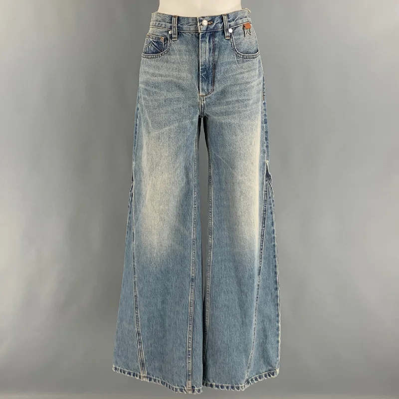 RHUDE Size 27 Blue Cotton Washed Jeans