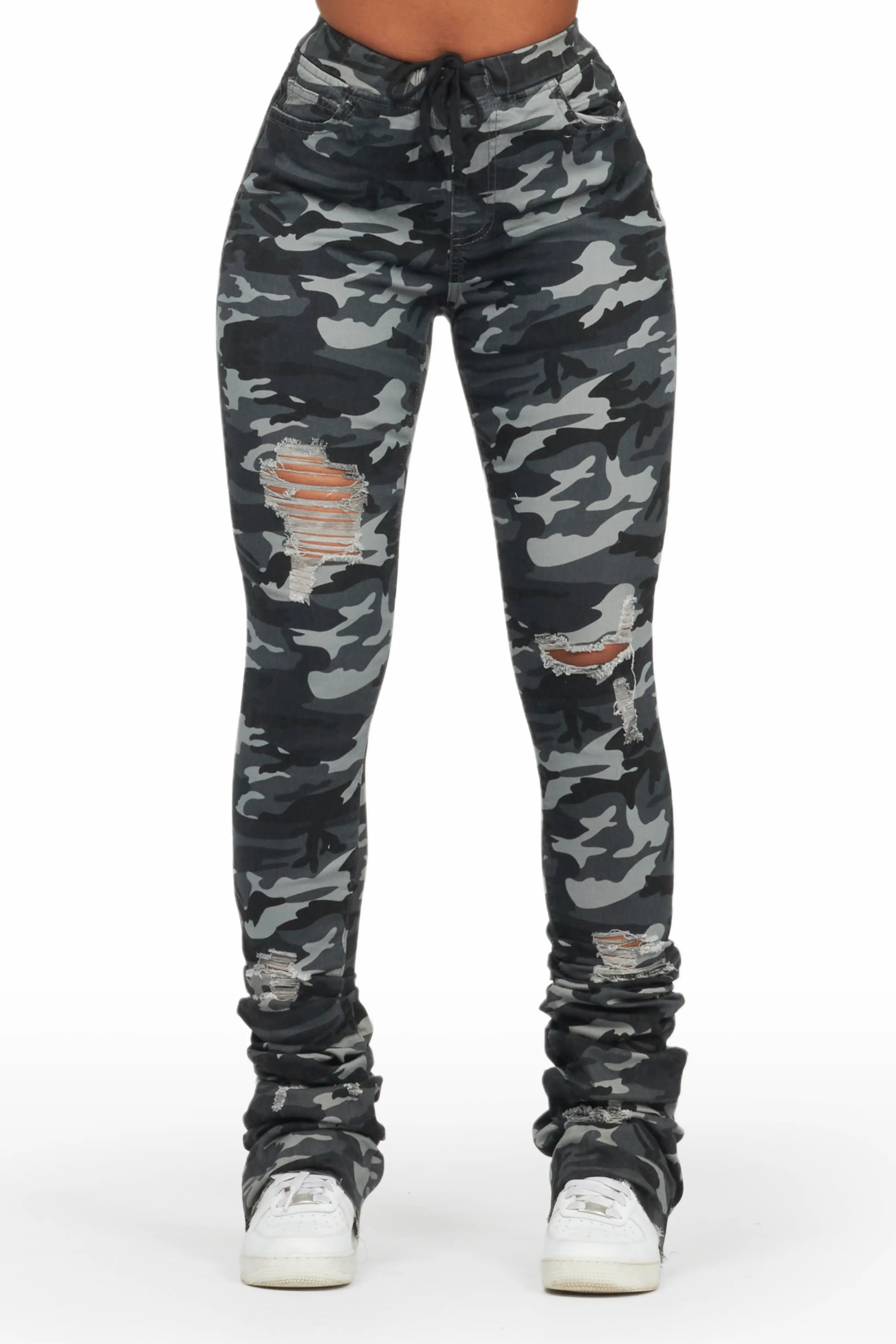 Jaydan Grey Camo Super Stacked Pant