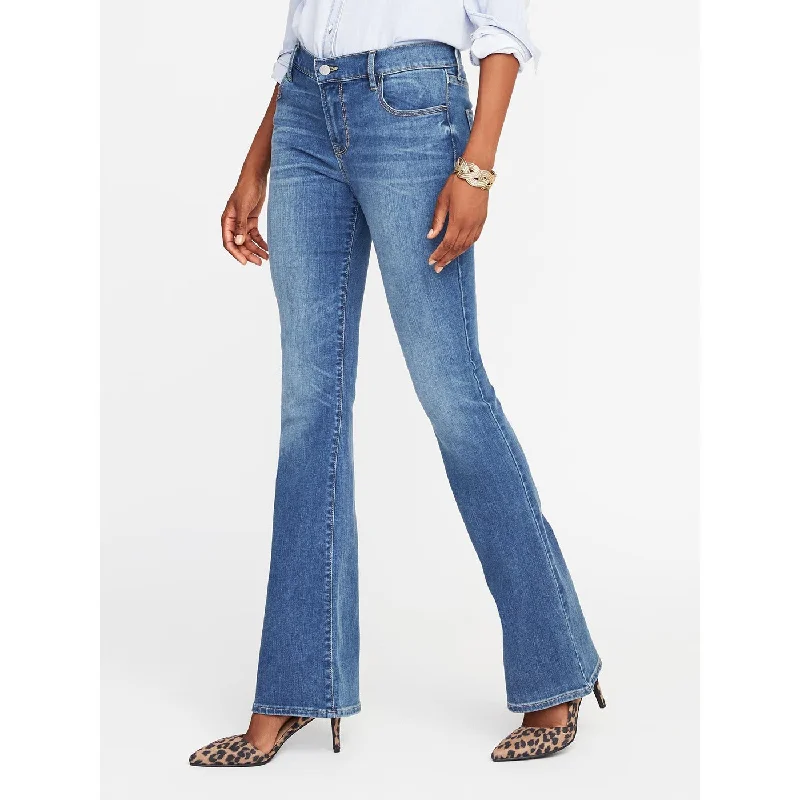 Mid Rise Blue Micro Flare Jeans