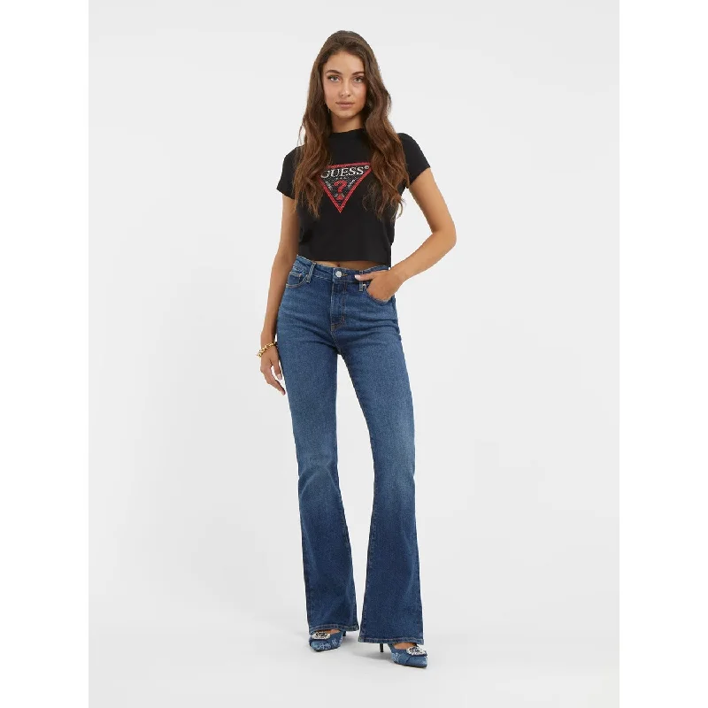 Blue High Rise Flare Jeans