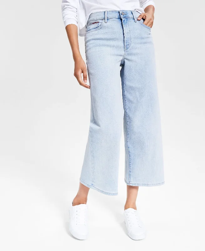 Women's High-Rise Cropped Wide-Leg Jeans