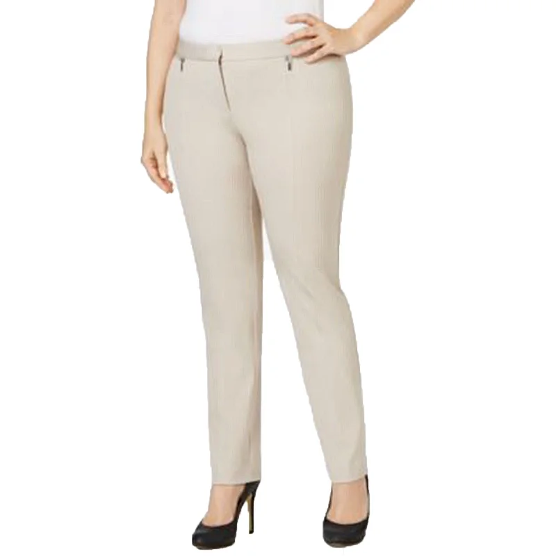 Alfani Beige Tummy Control Slim Leg Pants Plus Size