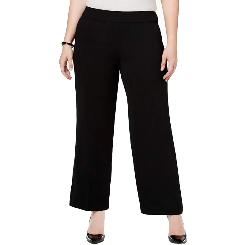 Alfani Black Wide Leg Side Zip Slacks Pants Plus Size