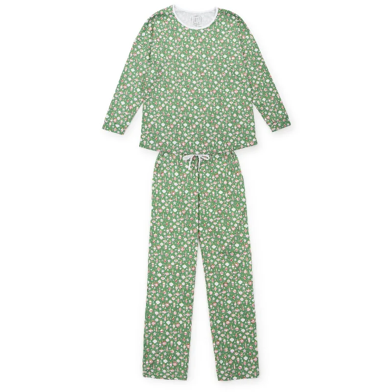 Audrey Women's Longsleeve Top Pant Set | Retro Ornaments