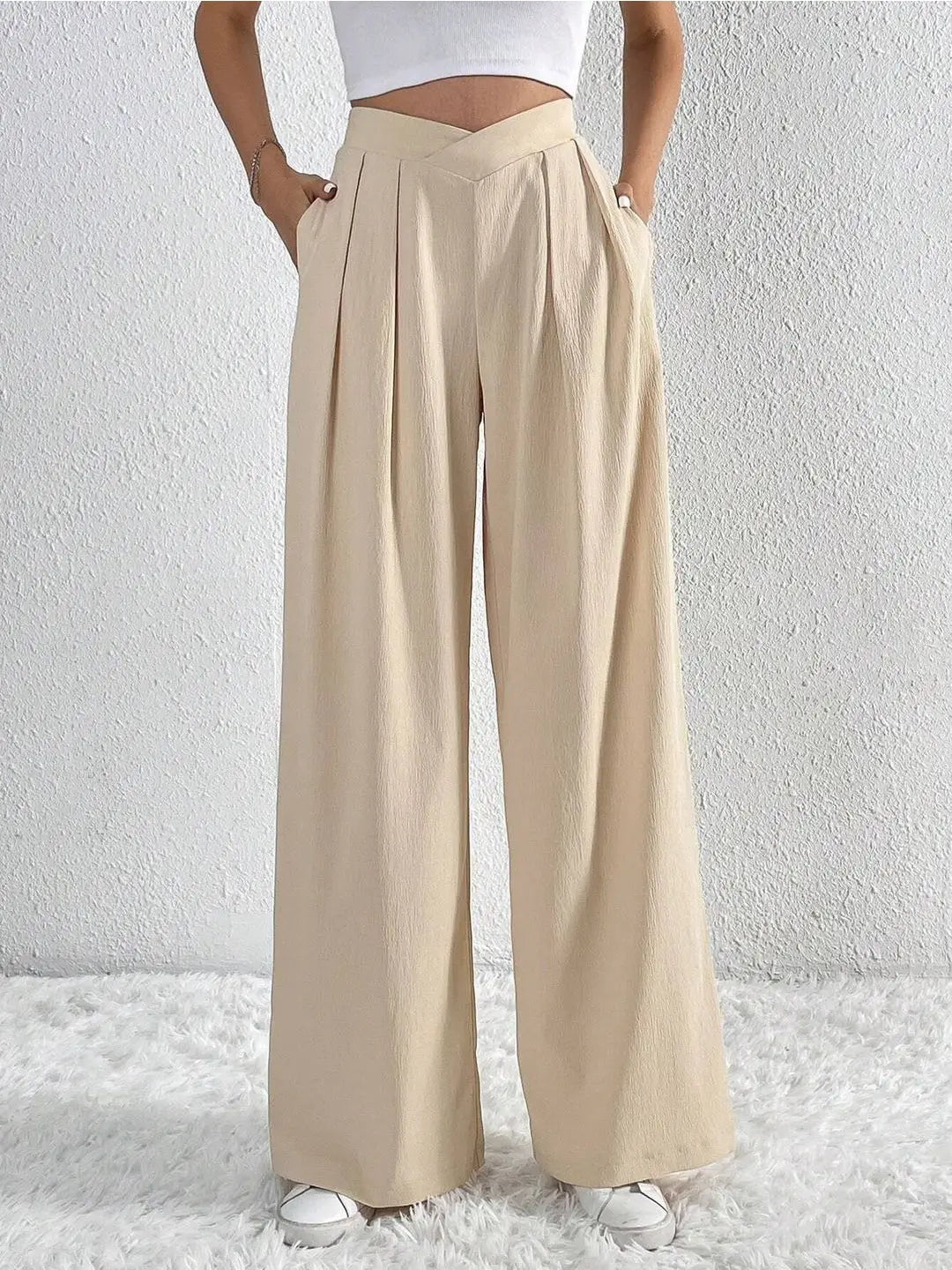 Casual Flare Pants Cream