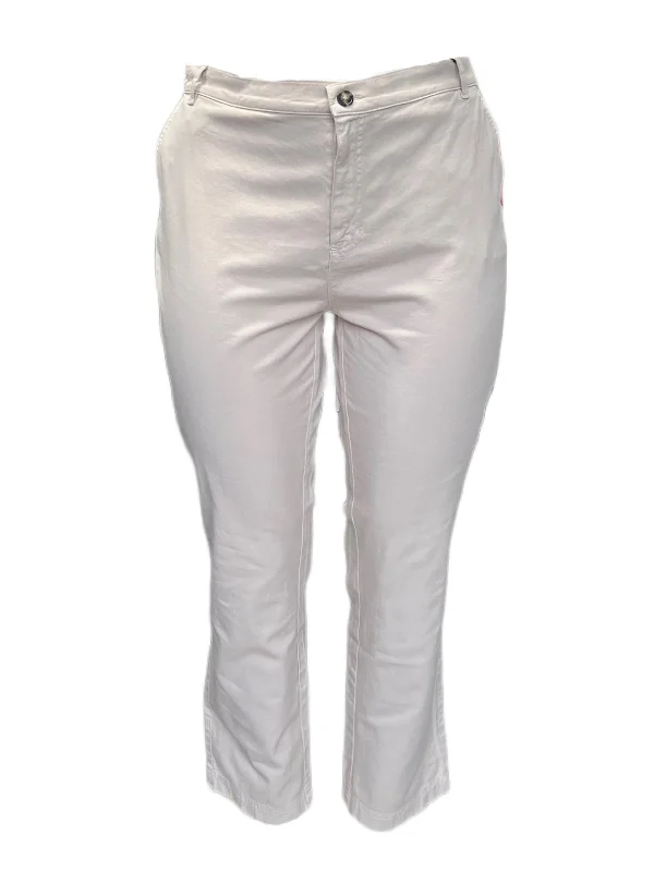 Marina Rinaldi Women's Ivory Rametto Straight Leg Pants NWT