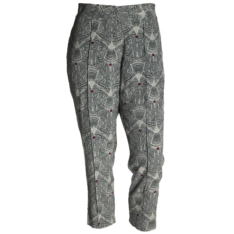 Melissa McCarthy Seven7 Gray Print Cropped Pants