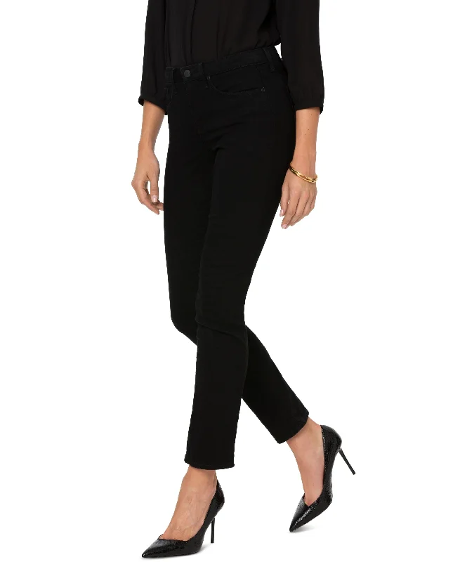 Nydj Petite Sheri Slim Black Pants