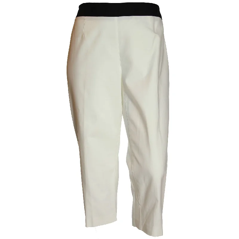 Style & Co White Side Zip Relaxed Capri Pants