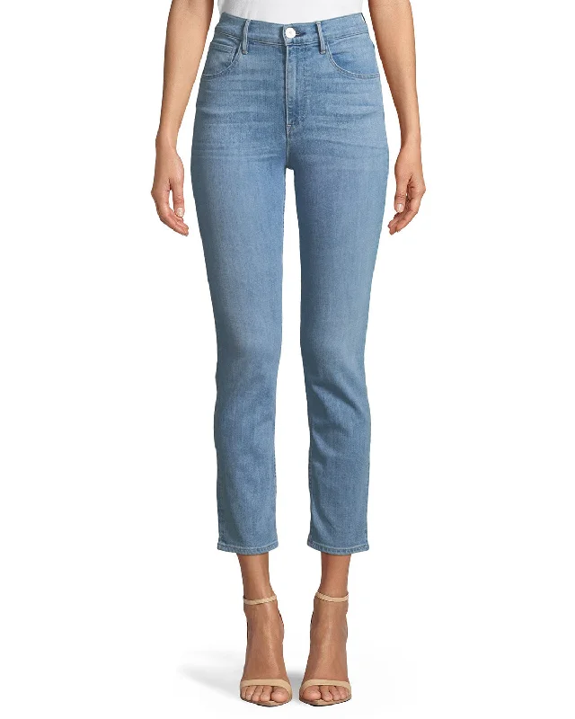 3 X 1 Women's Colette Slim Crop W4 Jeans Blue Stylish Acid-Wash Jeans