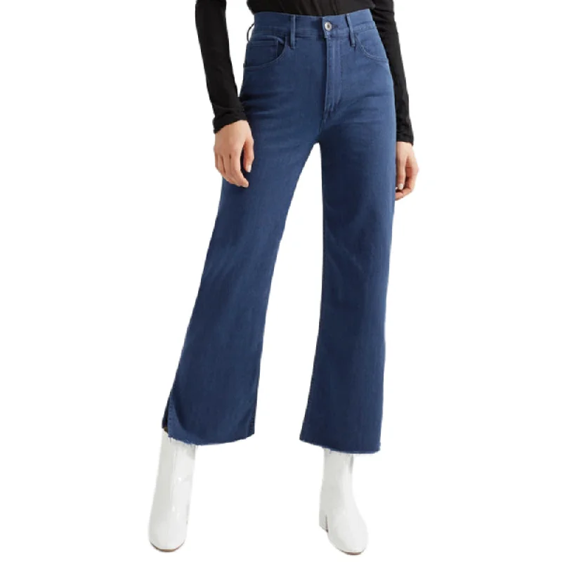 3 X 1 Women's W4 Shelter Wide Leg Crop Arrow Jeans Casual Light Wash Jeans