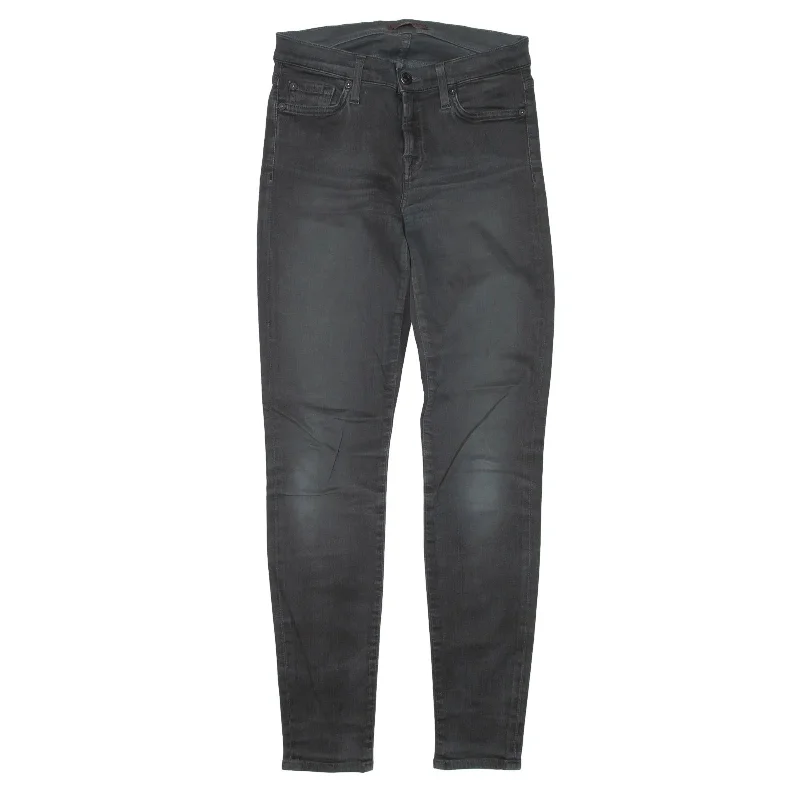 7 FOR ALL MANKIND Jeans Grey Denim Slim Skinny Womens W25 L28 Trendy Wide-Leg High-Waist Denim 7 FOR ALL MANKIND Jeans Grey Denim Slim Skinny Womens W25 L28 Trendy Wide-Leg High-Waist Denim