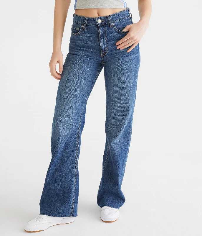 Aeropostale Women's '90S Super High-Rise Wide Leg Jean*** Comfortable Flare Leg Jeans Aeropostale Women's '90S Super High-Rise Wide Leg Jean*** Comfortable Flare Leg Jeans