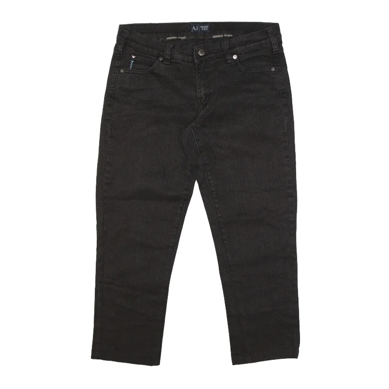 ARMANI Cropped Jeans Black Denim Slim Tapered Womens W30 L24 Classic Button Fly Jeans ARMANI Cropped Jeans Black Denim Slim Tapered Womens W30 L24 Classic Button Fly Jeans