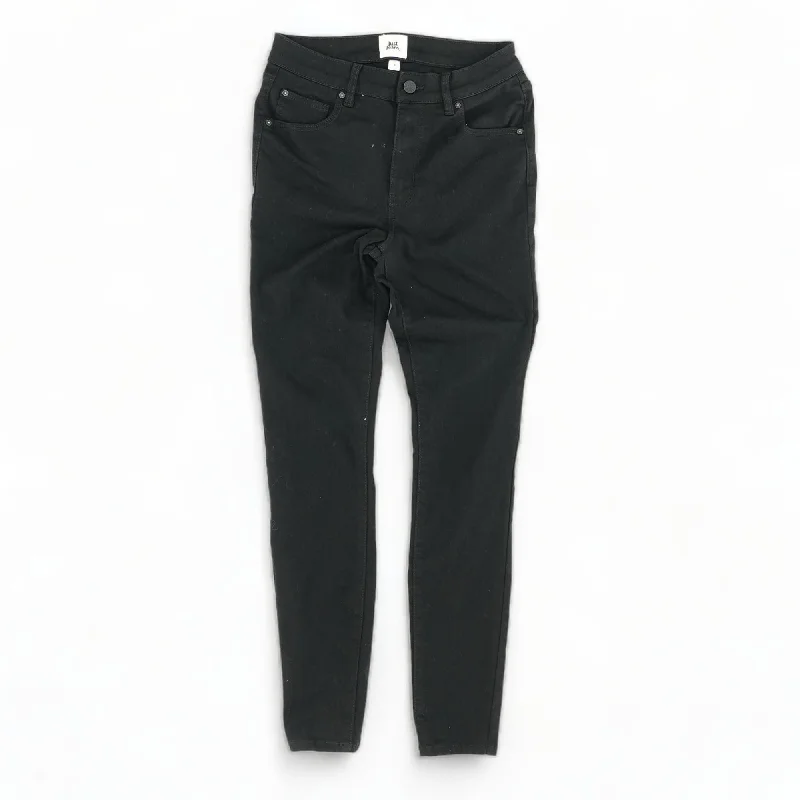 Black Solid High Rise Skinny Leg Jeans Classic Blue Denim Jeans