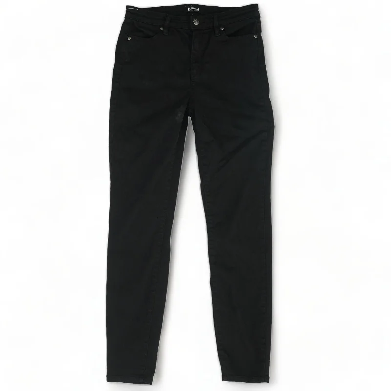 Black Solid High Rise Skinny Leg Jeans Classic Blue Denim Jeans
