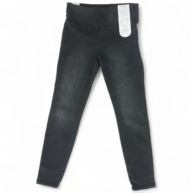 Black Solid High Rise Skinny Leg Jeans Fashionable Frayed Hem Denim
