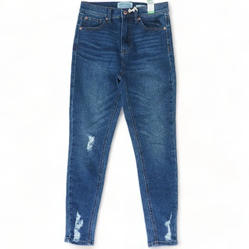 Blue Solid High Rise Skinny Leg Jeans Comfortable Low-Rise Jeans