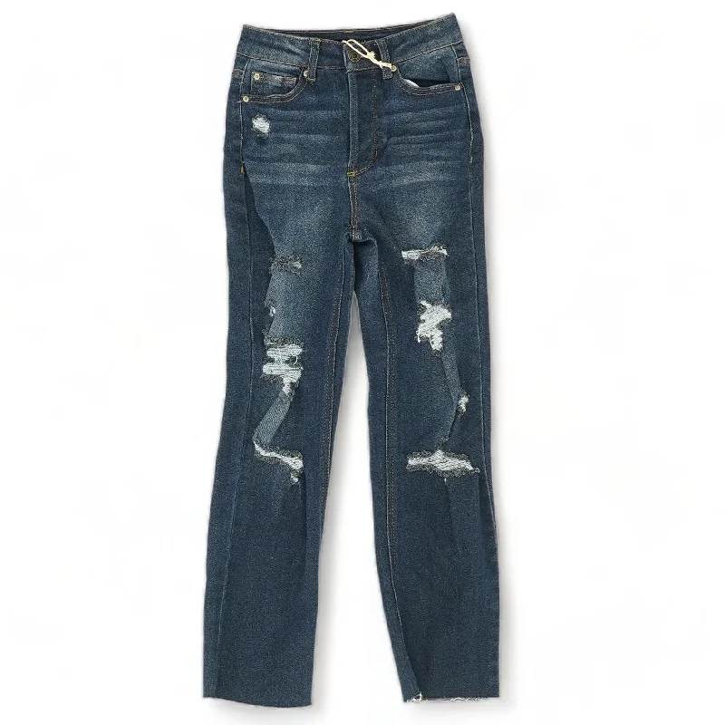 Blue Solid High Rise Skinny Leg Jeans Stylish Stone-Wash Denim Jeans