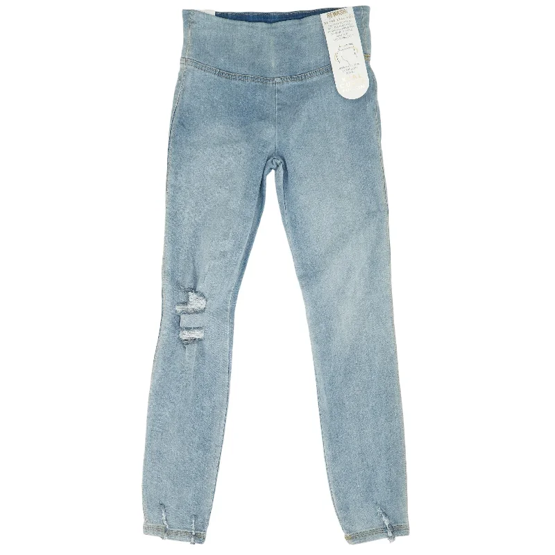 Blue Solid High Rise Skinny Leg Jeans Classic Slim Fit Jeans