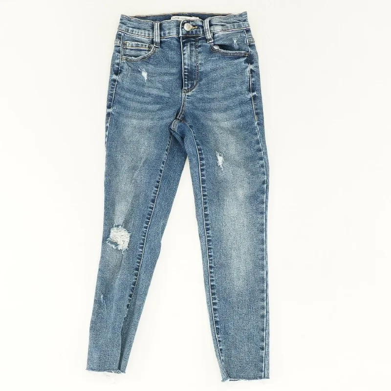 Blue Solid Low Rise Skinny Leg Jeans Stylish Stone-Wash Denim Jeans