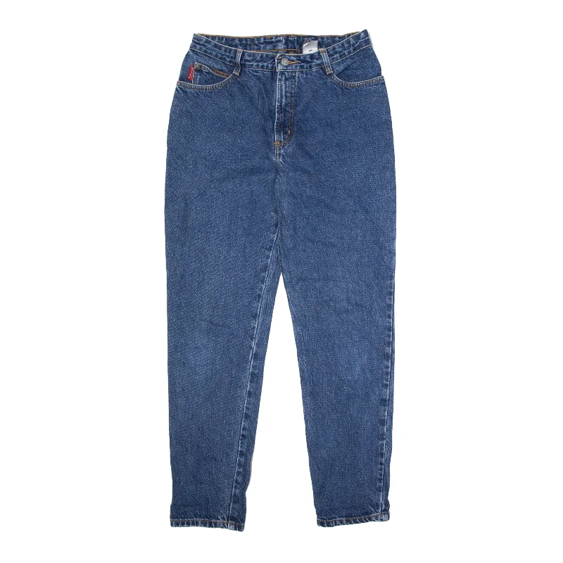 BONGO Jeans Blue Denim Slim Straight Womens W30 L30 Stylish Paperbag Waist Denim