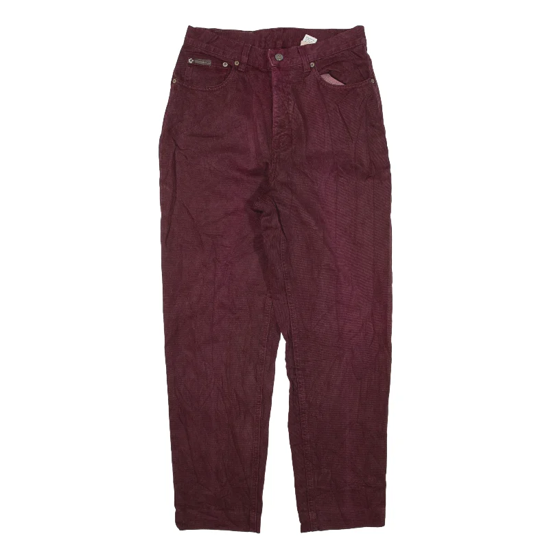 CALVIN KLEIN Jeans Maroon Denim Relaxed Tapered Womens W28 L27 Cozy Wide-Legged Jeans CALVIN KLEIN Jeans Maroon Denim Relaxed Tapered Womens W28 L27 Cozy Wide-Legged Jeans