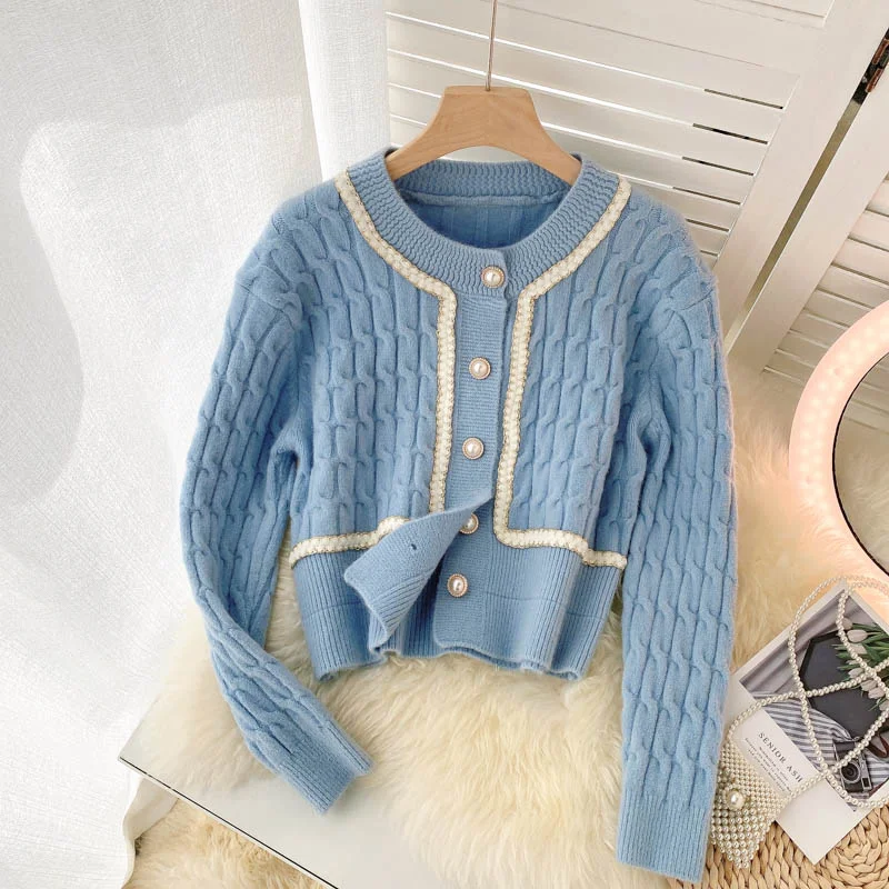 Cute knitted short long sleeve sweater  013 Elegant Classic Vintage