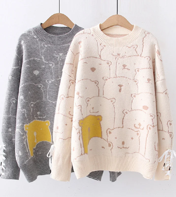 Cute round neck long sleeve sweater  066 Spandex Rayon Corduroy