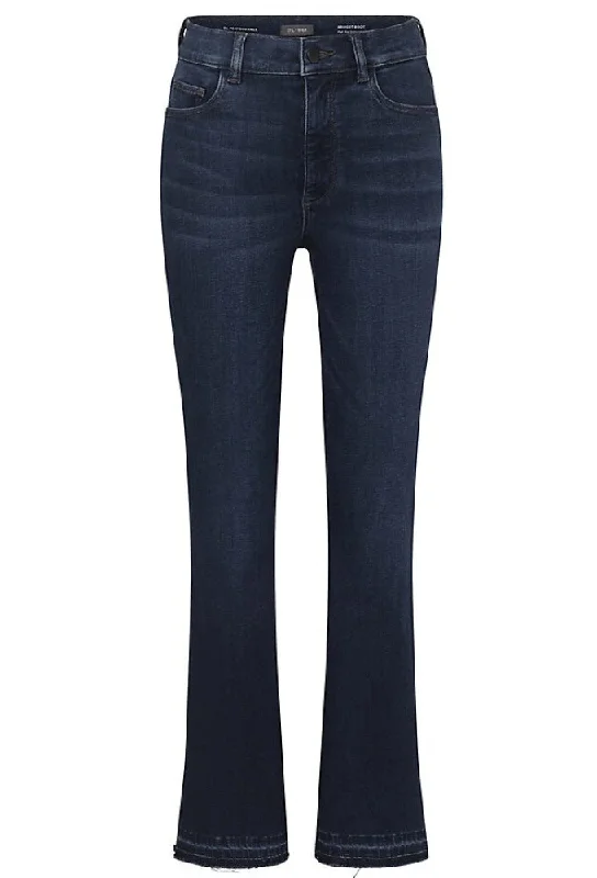 DL1961 Women Bridget Boot: High Rise Instasculpt Crop Dark Indigo Released Jeans Chic Rip-Detail High-Waist Jeans DL1961 Women Bridget Boot: High Rise Instasculpt Crop Dark Indigo Released Jeans Chic Rip-Detail High-Waist Jeans