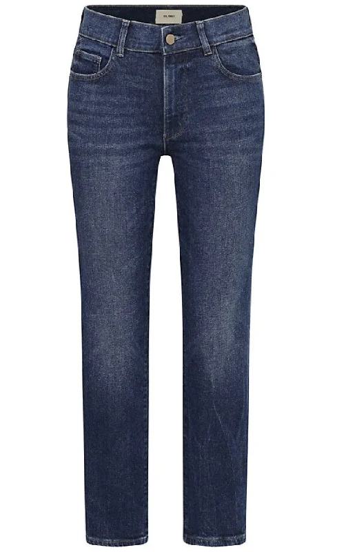 DL1961 Women's Mila Cigarette Mid-Rise Jeans in Palmwood Stylish High-Waisted Denim