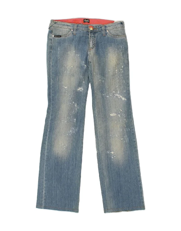 DOLCE & GABBANA Womens Distressed Bootcut Jeans IT 44 Medium W30 L32 Blue Stylish Relaxed Fit Skinny Jeans DOLCE & GABBANA Womens Distressed Bootcut Jeans IT 44 Medium W30 L32 Blue Stylish Relaxed Fit Skinny Jeans