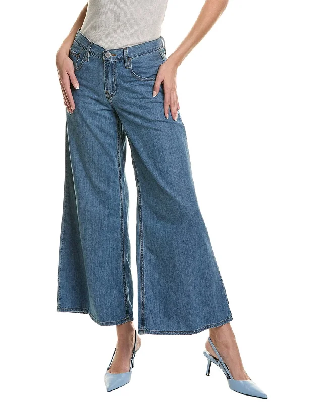 FRAME Denim Le Pixie Mid Happy Indigo Wide Leg Jean Elegant Bootcut Fit Jeans