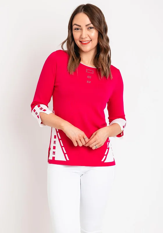 Natalia Collection Rhinestone Detail Sweater, Fuchsia Chenille Blend Fleece Blend Nylon Blend Natalia Collection Rhinestone Detail Sweater, Fuchsia Chenille Blend Fleece Blend Nylon Blend