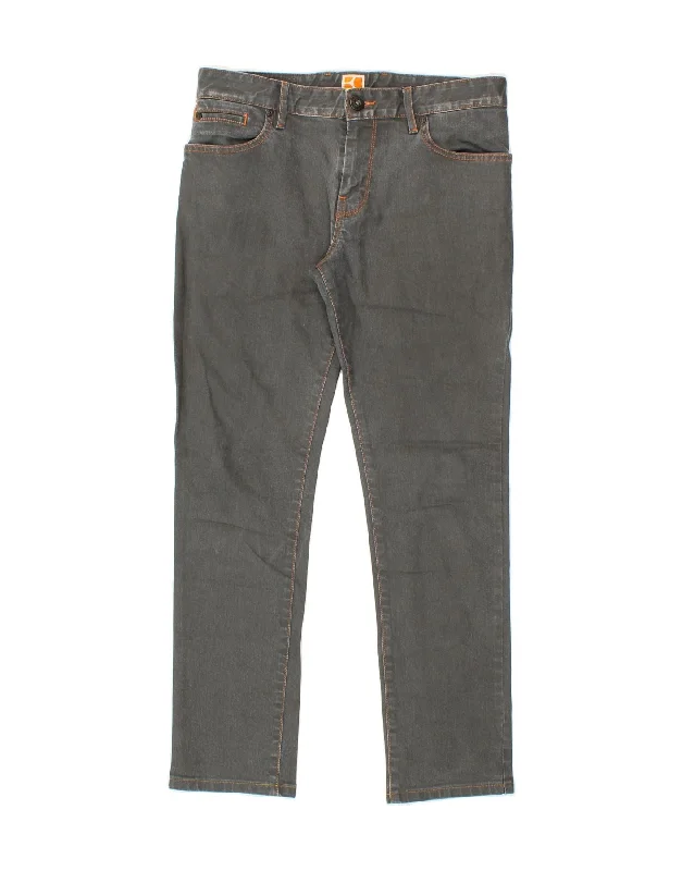 HUGO BOSS Womens Slim Jeans W32 L28 Grey Cotton Trendy Colored Denim Jeans
