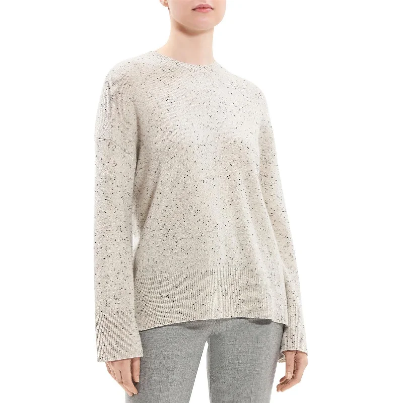 Karenia Womens Crewneck Long Sleeve Pullover Sweater Silk Blend Satin Velvet