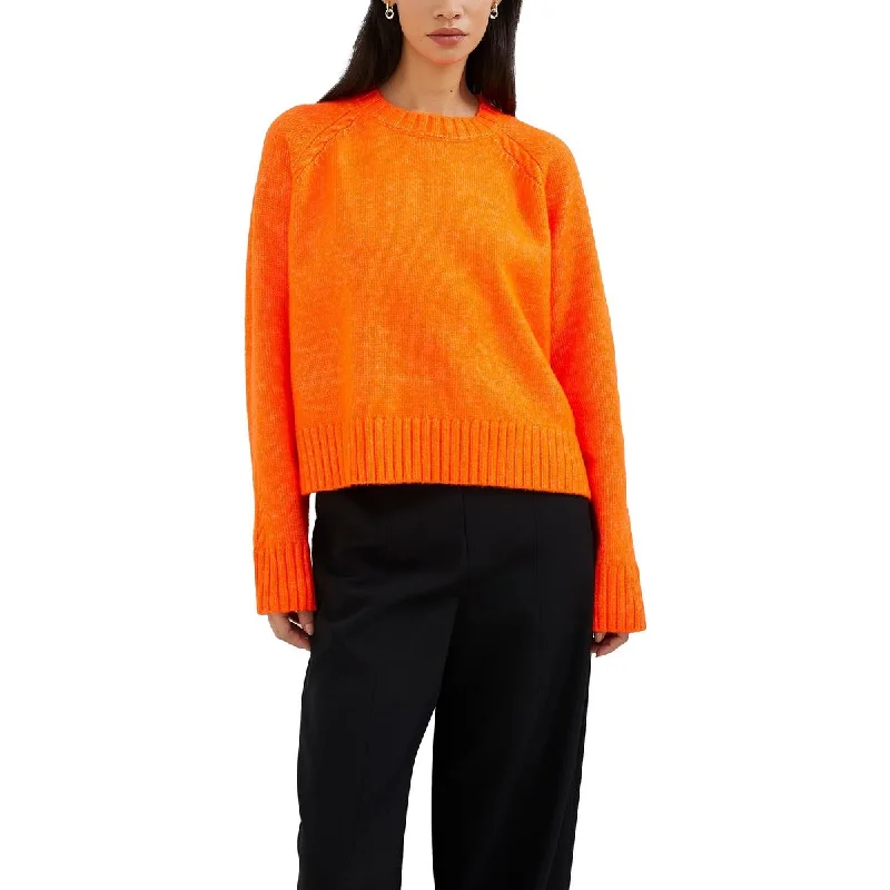 Kessy Womens Cable Knit Crop Crewneck Sweater Thin Thick Dense
