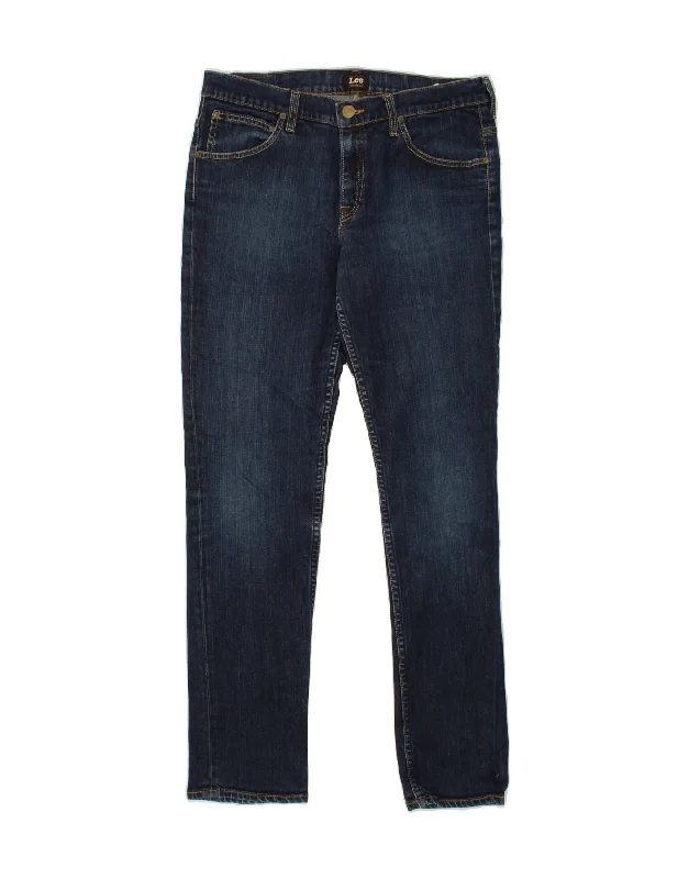 LEE Womens Kunae Slim Jeans W29 L33 Navy Blue Cotton Stylish Bootcut Denim Jeans