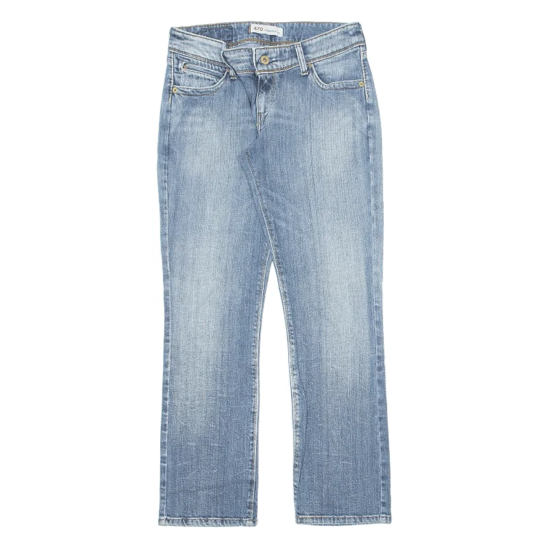 LEVI'S 470 Jeans Blue Denim Slim Straight Stone Wash Womens W30 L30 Fashionable Straight Fit Denim LEVI'S 470 Jeans Blue Denim Slim Straight Stone Wash Womens W30 L30 Fashionable Straight Fit Denim