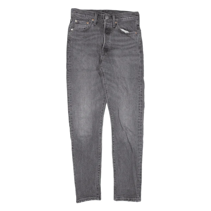 LEVI'S 501S Jeans Grey Denim Skinny Straight Womens W25 L30 Elegant Raw Hem Jeans