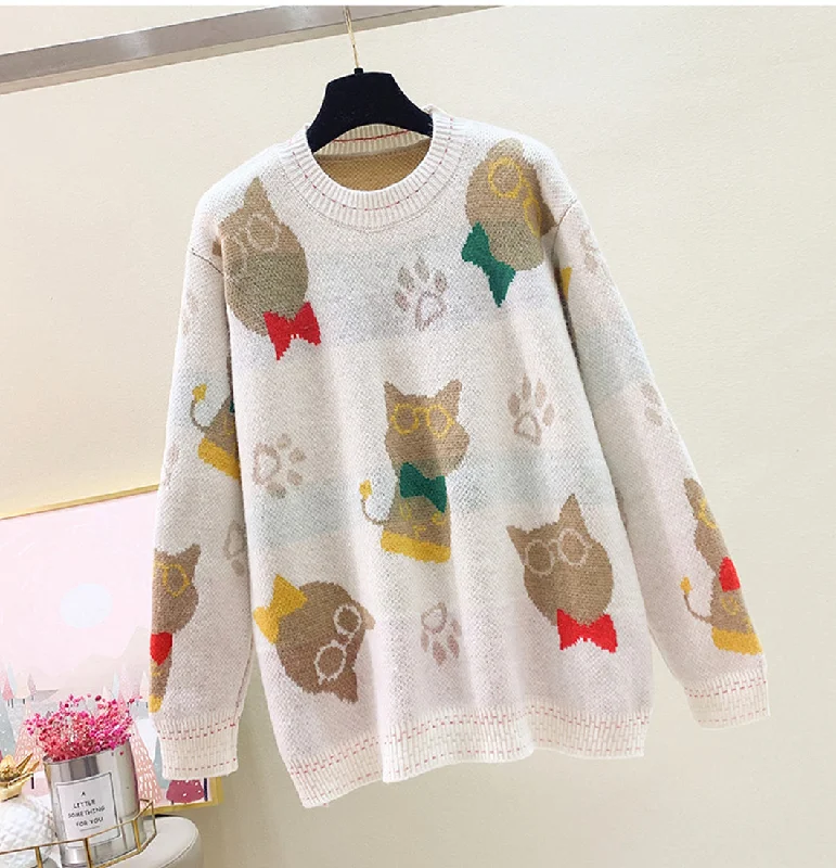 Lovely loose long sleeve sweater  049 Thin Thick Dense