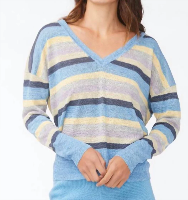 Mae Sweater In Multi Stripe Sweater Houndstooth Herringbone Solid