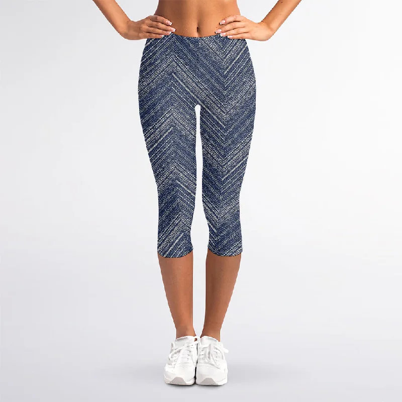 Native Denim Jeans Pattern Print Women's Capri Leggings Fashionable Bootcut Jeans
