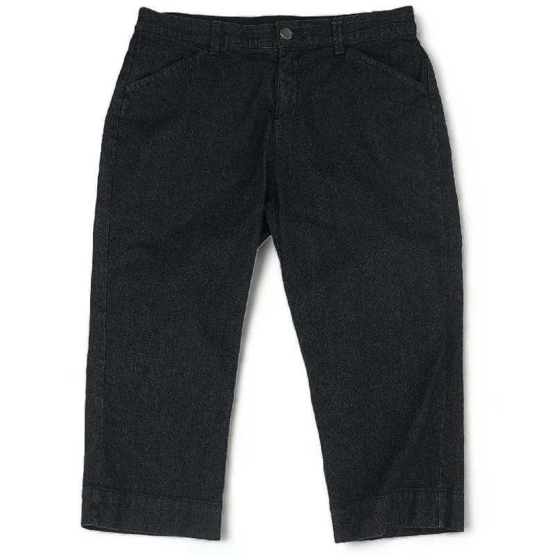 Navy Solid Capri Relaxed Jeans Trendy Colored Denim Jeans