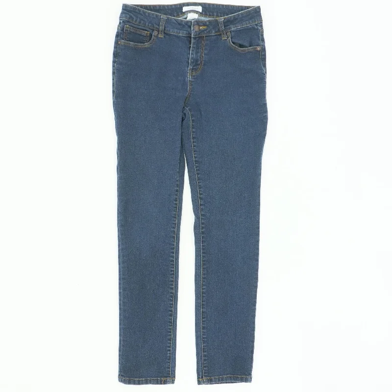 Navy Solid High Rise Slim Leg Jeans Comfortable Mid-Rise Jeans